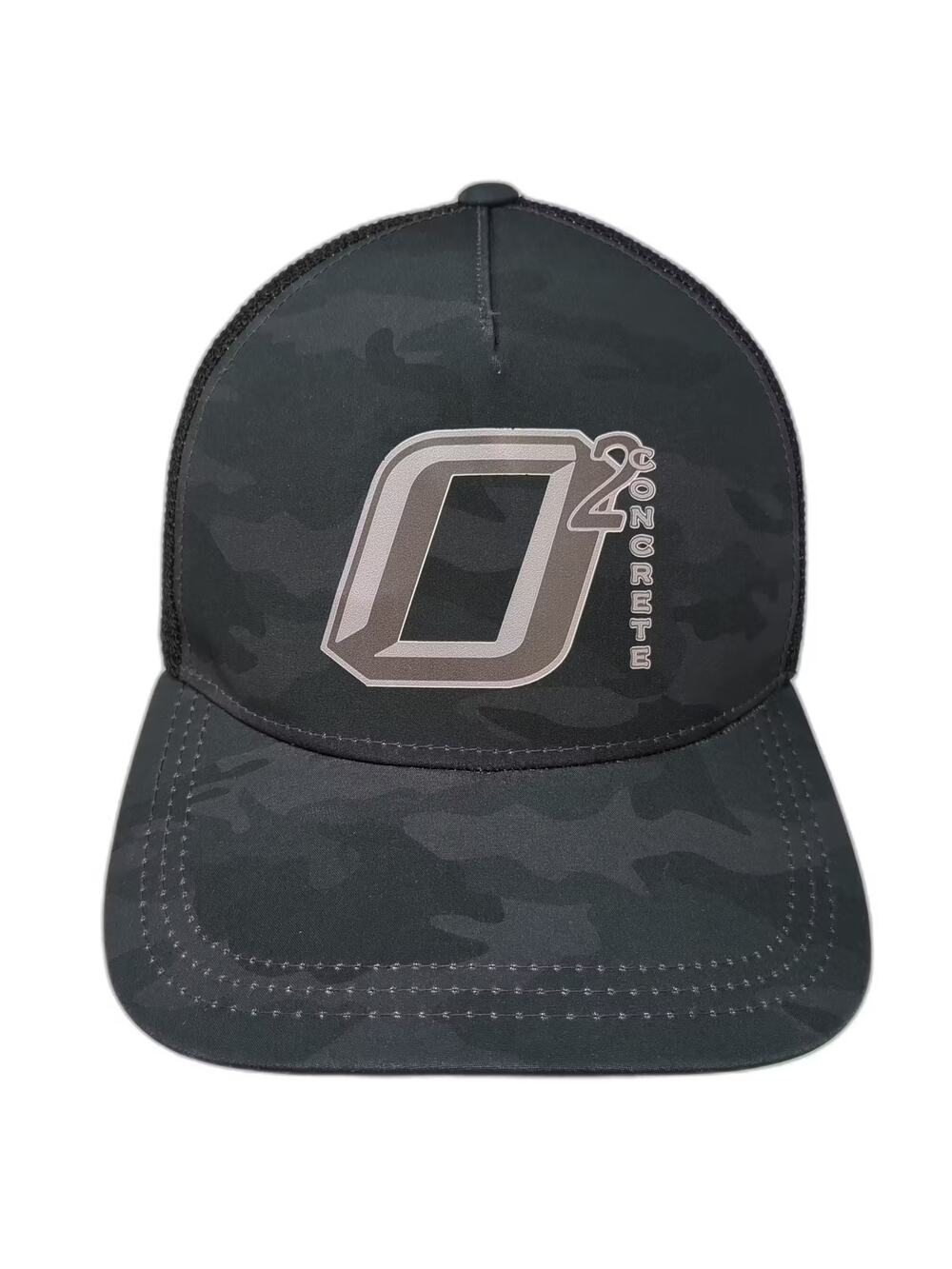 Ogio Trucker Hat Black Gray Camo Q2 Concrete Mesh Snapback Recycled One Size
